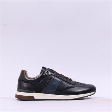 Ambitious Slow Side Panel Laced Trainer - Black Brown